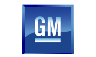 Blue square logo with the white letters "GM" and a white underline, representing General Motors.